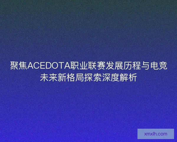 聚焦ACEDOTA职业联赛发展历程与电竞未来新格局探索深度解析